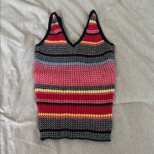 Multicolor Striped Knit Women's Top